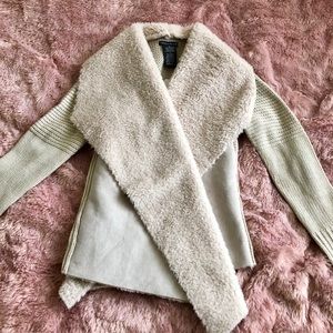 NWT Faux Fur & Suede Cardigan